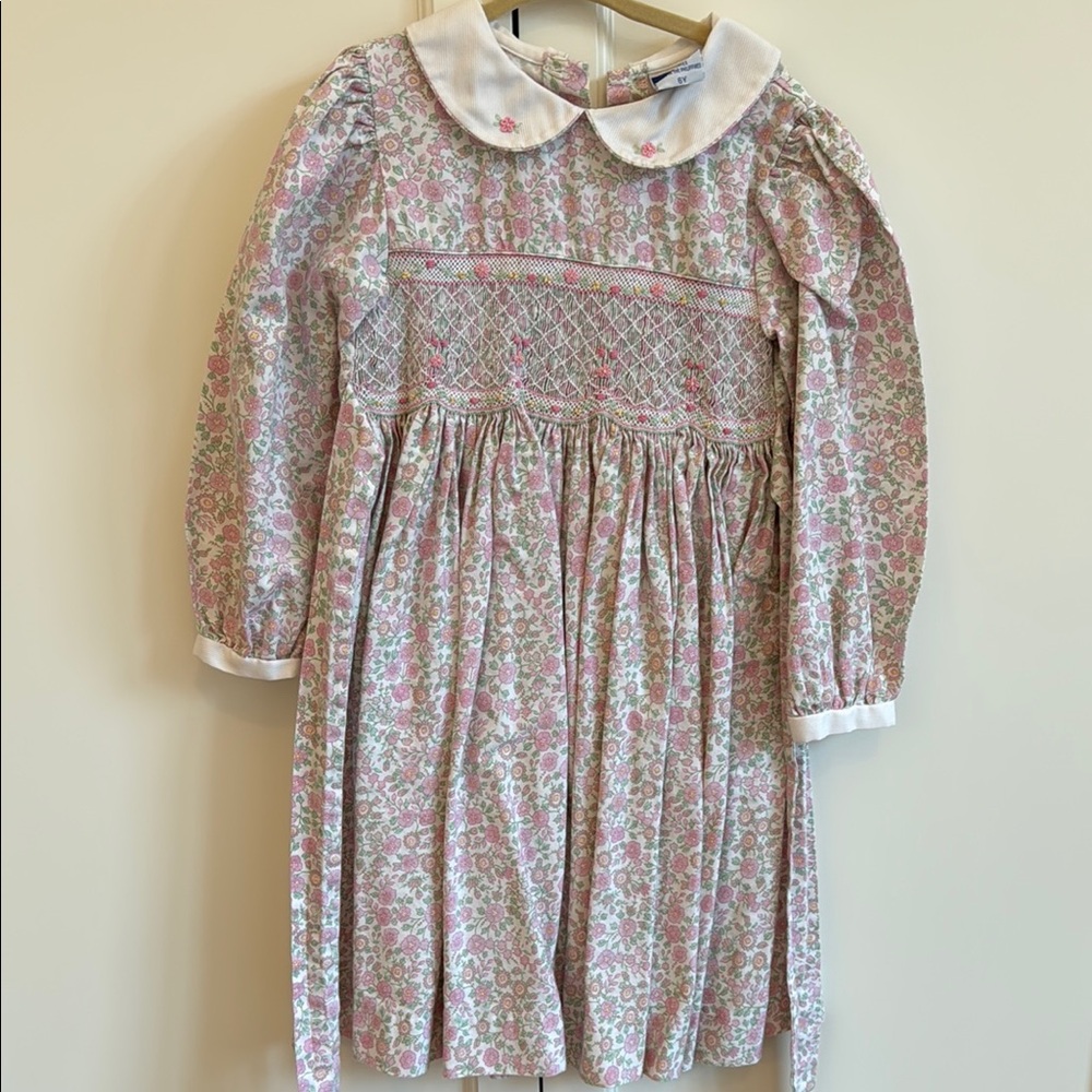 Vintage Floral Dress with Embroidered Details